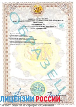 Образец сертификата соответствия (приложение) Саки Сертификат ISO 14001